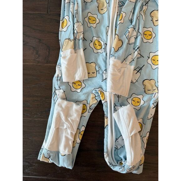 Little Sleepies Blue Breakfast One Piece Pajama 6-12 months - Picture 3 of 6